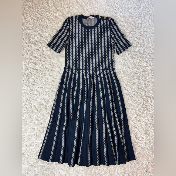 New Tory Burch Gemini Link Jacquard Dress - Picture 7 of 7